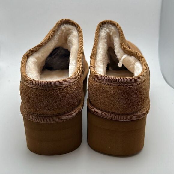 CUSHIONAIRE Women's Genuine Suede Cozy Mule Platform +Memory Foam 8.5 CHESTNUT - Picture 4 of 7